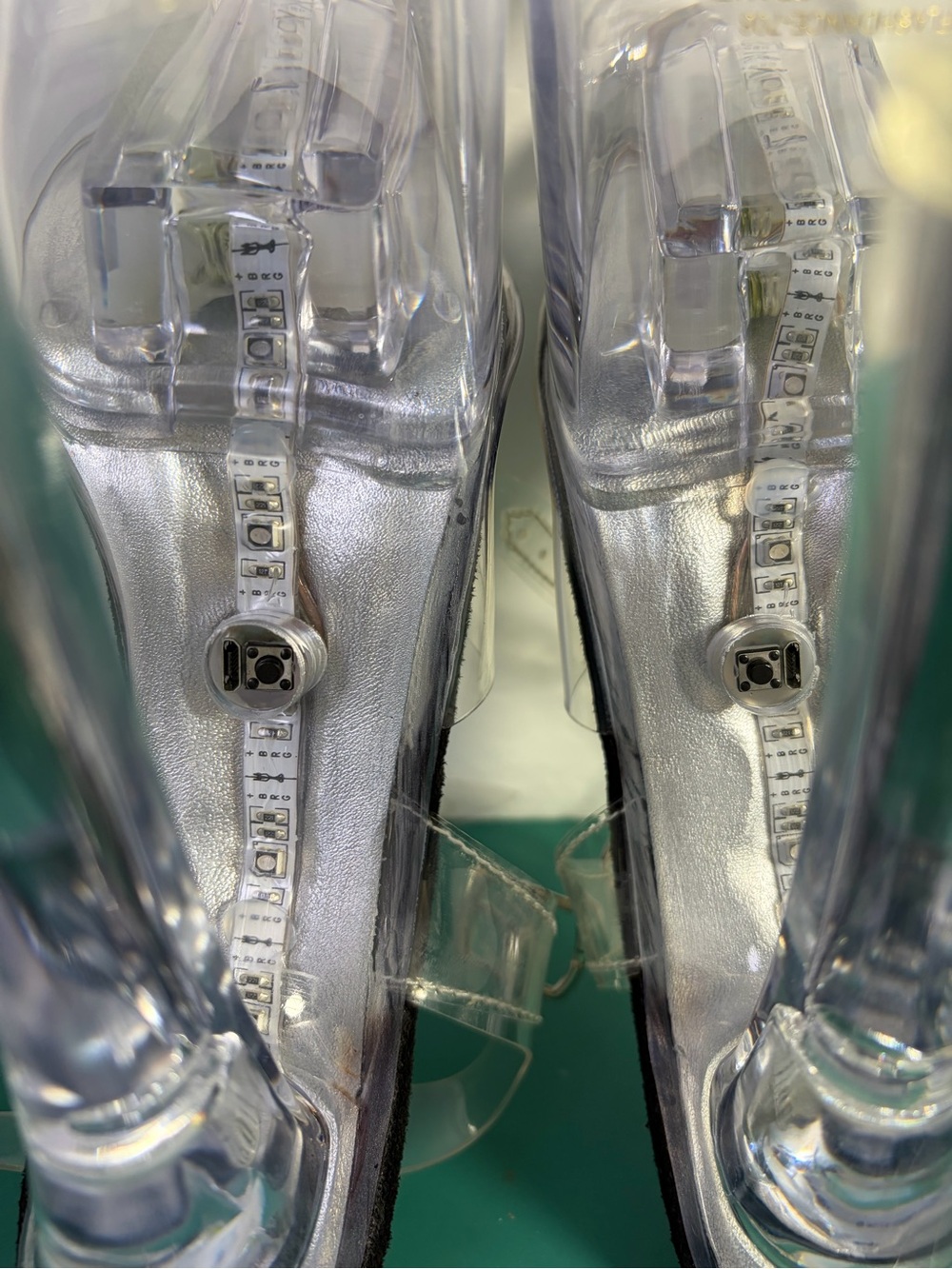 Pleaser Flashdance 708 LED Clear Platform Heels Stripper Shoes Size 8 - Picture 13 of 16